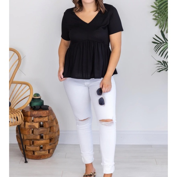 My Best Self Ribbed Knit Black Blouse - Picture 4 of 4